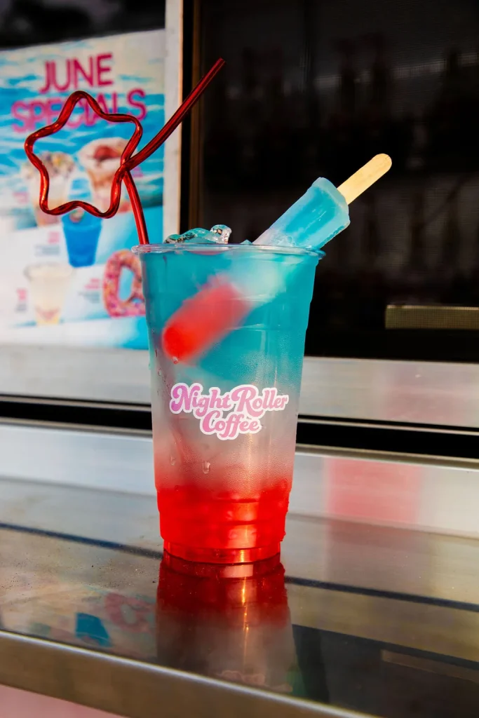 Iced Night Roller Coffee drink in a branded cup